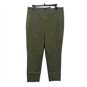 JM Collection Women’s Olive Green Slim Leg Rivet Pants Large